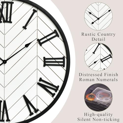30 Inch Large Wall Clock Farmhouse Style