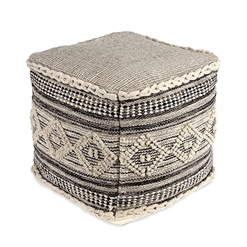 Pouf Ottoman with Filler Cube Bean Bag Pouffe