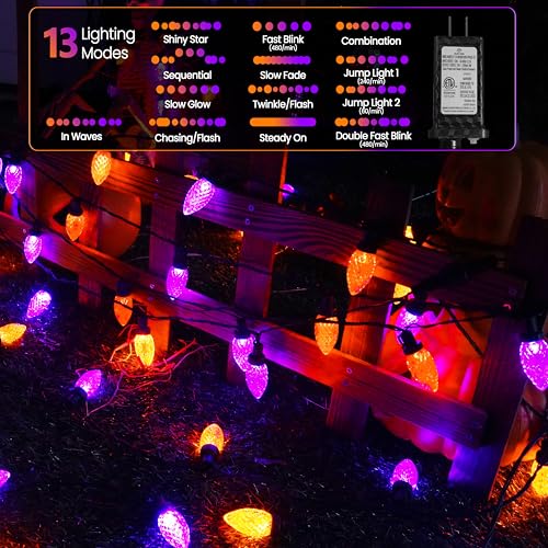 2PK 100 LED 86FT Connectable C9 Halloween Lights Outdoor (86 Foot)