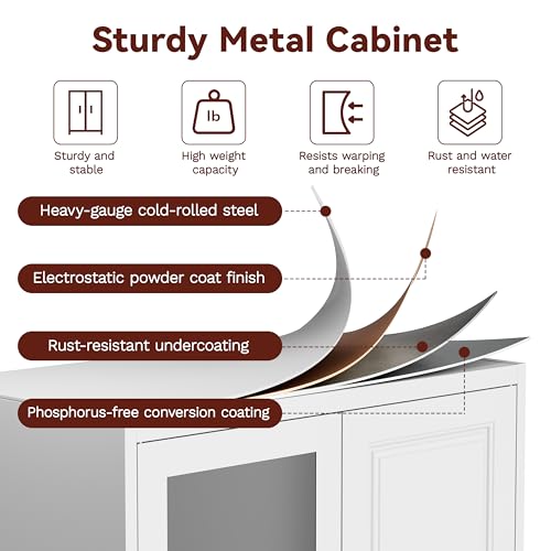 71" Tall Wardrobe Closet with Mirror and Doors