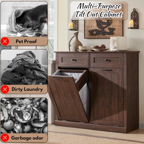Double Tilt Out Laundry Hamper Cabinet