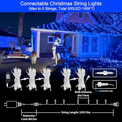 33FT 100 LED Blue Christmas Twinkle String Lights Indoor Outdoor (33 Foot)
