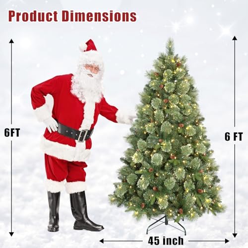 6ft Pre Lit Carolina Pine Christmas Tree