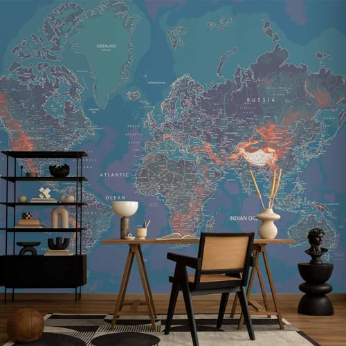 Wall Mural World Map 173x124 in (9 Count)