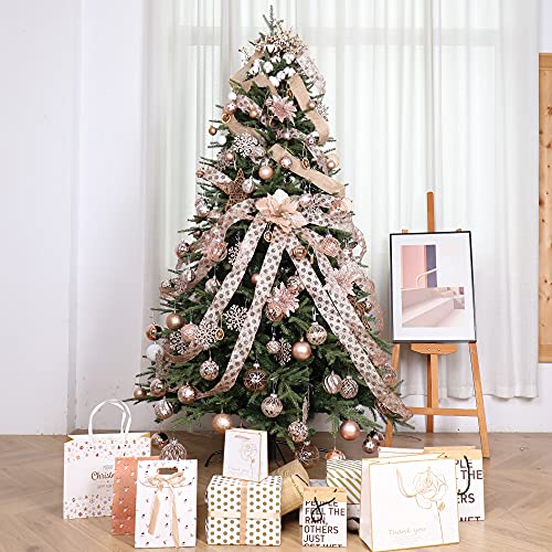 87ct Christmas Ball Ornaments Set Shatterproof Seasonal Hanging Decorations with Reusable Hand (87 Count)