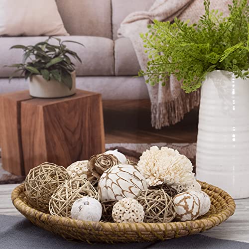 Large Decorative Balls Bowl Filler Decor Orbs White & Cream