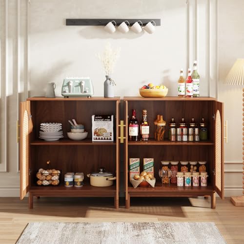 Set of 2 Rattan Sideboard Buffet with Storage (2 Count)