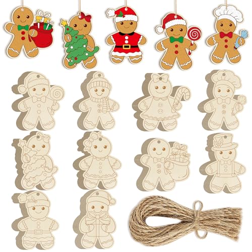 80PCS Wooden Christmas Ornaments to Paint (80 Count)