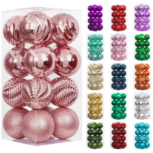 16ct Christmas Ball Ornaments Shatterproof Xmas Tree Hanging Balls Decorations Perfect for Holiday Wedding Christmas Decor (24 Count)