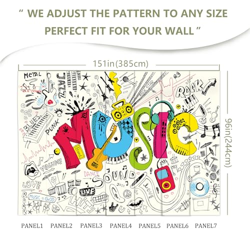 Music Graffiti Wallpaper Fan Guitar Drums Large Wall Mural