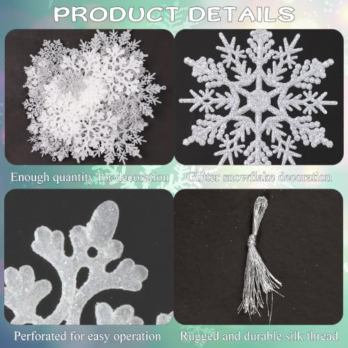 White and Silver Christmas Snowflake Ornaments (36 Count)