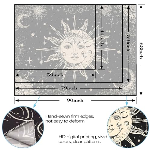 Sun and Moon Tapestry Mandala Wall Tapestry