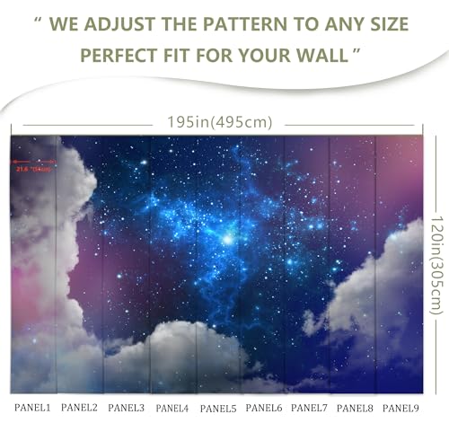 Galaxy Starry Cloud Wallpaper for Ceiling Starry Sky Wall Mural