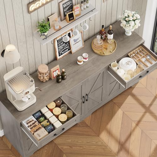 71” Large Sideboard Buffet Cabinet with Storage