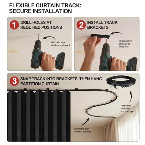 Accordion Style Room Divider with Ceiling Track