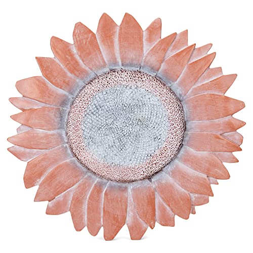 NAT & Jules Sunflower Shaped Dimensional Indoor Outdoor 12 inch Cast Resin Decorative Garden Stepping Stone