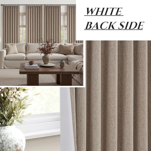 Dark Flax Living Room Curtains 84 Inches Long (2 Count)