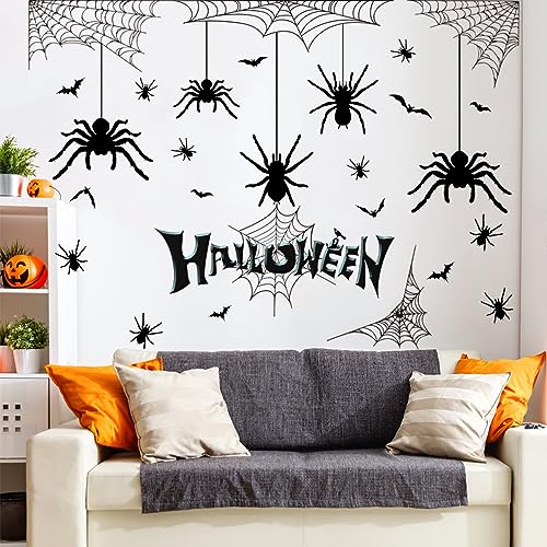 Halloween Spider Web Bat Patterns Wall Decals