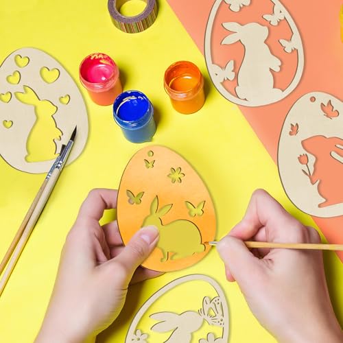 36PCS Wooden Easter Ornaments to Paint (36 Count)