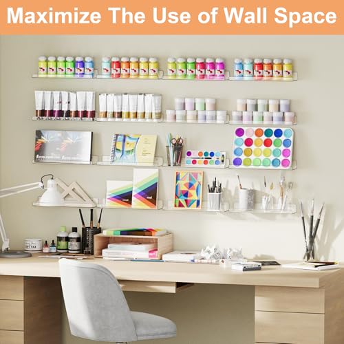 14 Pcs 15" Acrylic Shelves for Wall Display and Storage (14 Count)