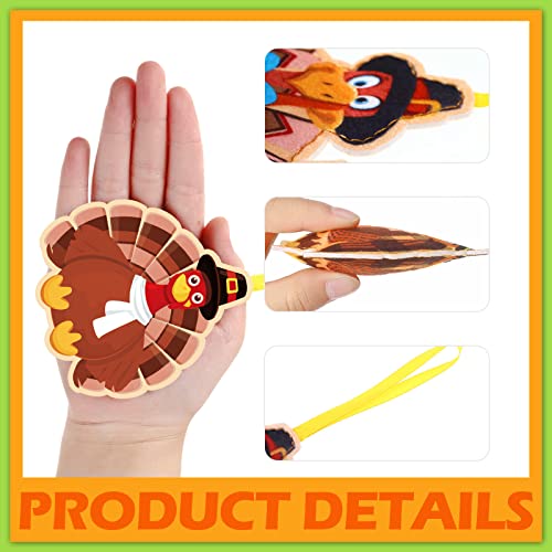 8 Pcs Turkey Ornaments for Tree Felt Thanksgiving Tree Ornaments