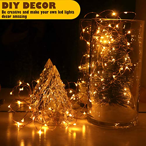 6 Pack Fairy Lights Battery Operated No Remote LED Starry String Lights 30 Micro Starry LEDs on 10ft Copper Wire Light for DIY Wedding Centerpiece Table Decorations (6 Count)