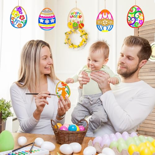 80PCS Wooden Easter Ornaments to Paint (80 Count)