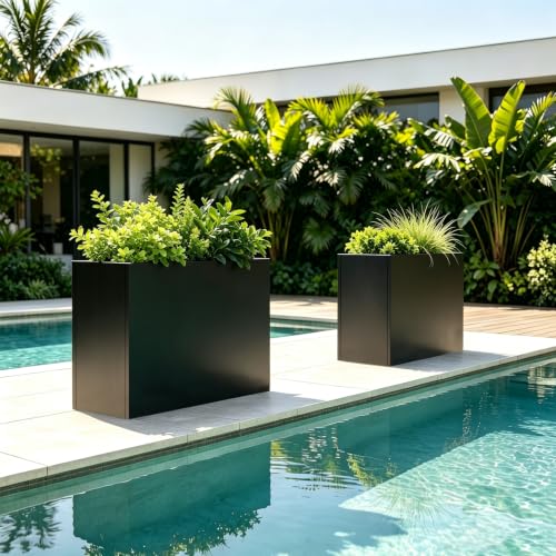 Metal Outdoor Planter 36" L x 15" W x 24" H for Metal Rectangular Planter