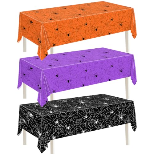 3 Pack Halloween Tablecloth Rectangular Table Halloween Party Decorations (3 Count)