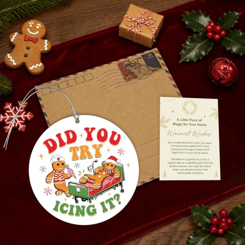 Funny Gingerbread Nurse Christmas Ornaments 2026