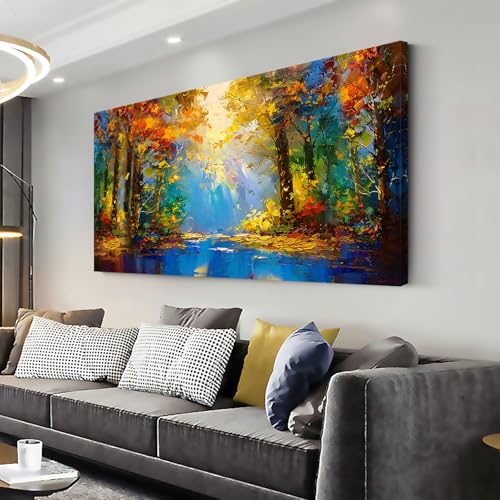 Beautiful Colorful Forest Scenery Landscape Wall Art Decor Artwork for Bedroom Living Room