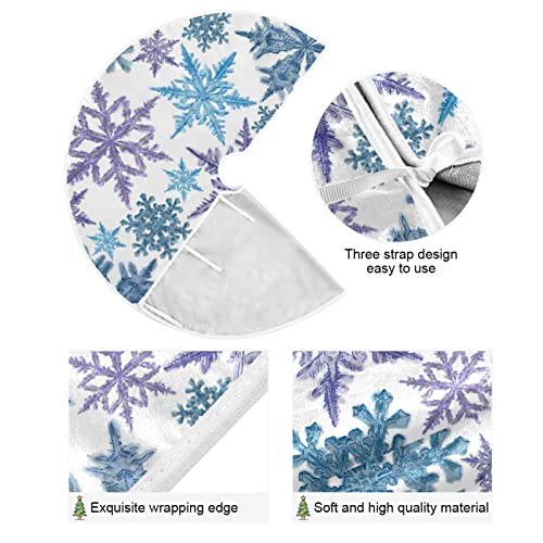 Christmas Purple Blue Snowflake Tree Skirt
