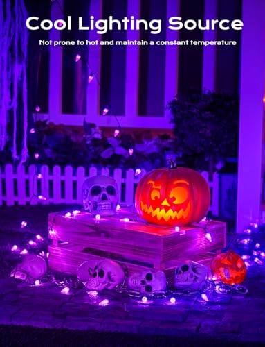 Purple Solar Operated C6 Halloween Outdoor Lights