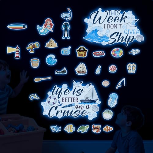 32Pcs Glow in The Dark Cruise Ship Door Wall Stickers