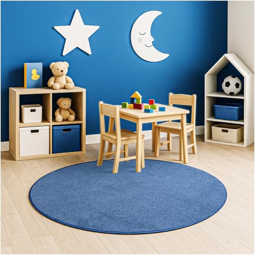 Soft & Colorful 12' Round Kids Classroom Area Rug