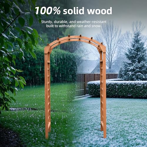 Solid Fir Wood Garden Arch Trellis for Climbing Plants Outdoor