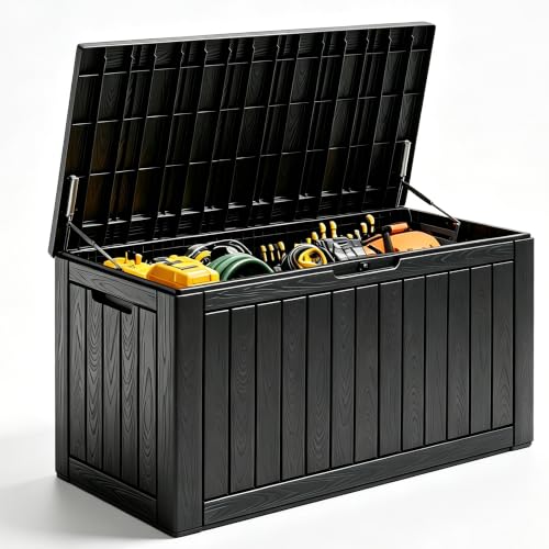 120 Gallon Outdoor Storage Box Waterproof Deck Box for Patio