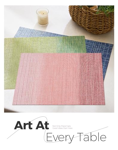 Gradient Pink Woven Placemats Set of 6 (6 Count)