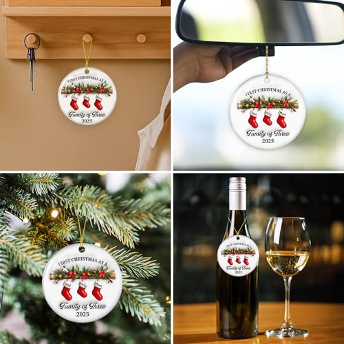 First Christmas Family Ceramic Ornament