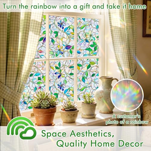Rainbow Stained Glass Window Privacy Film