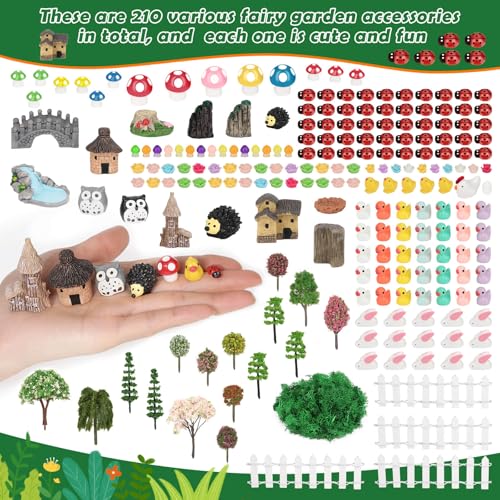210 Pieces Miniature Fairy Garden Accessories (210 Count)