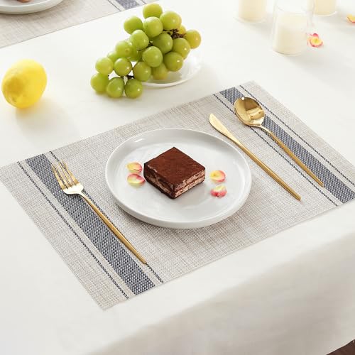 Khaki Blue Placemats (6 Count)