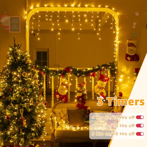 Icicle Lights for Outside 720LED 60FT (60 Foot)