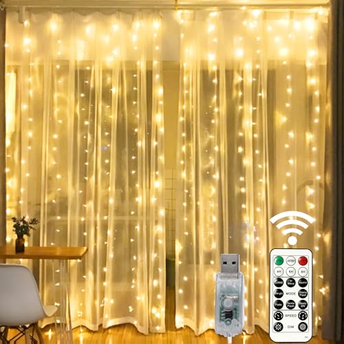 Window Curtain String Lights