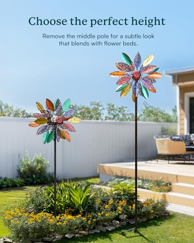 Solar Garden Wind Spinners with Light