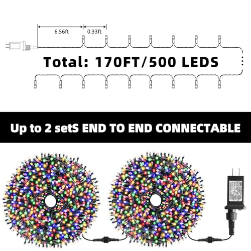 Christmas String Lights 170FT 500 LED (170 Foot)