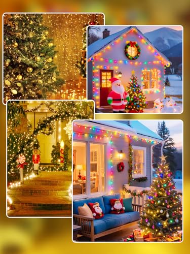 108FT Color Changing Christmas Lights with Remote Timer 300 LED