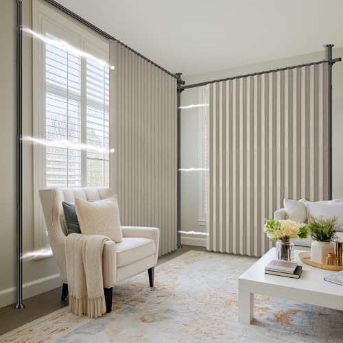 100% Blackout Room Divider Curtains Sets Cream White W100 x L84 in (2 Count)