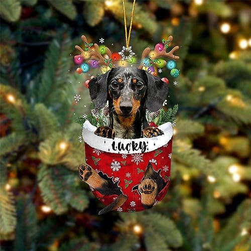Dapple Dachshund Dog Christmas Ornament