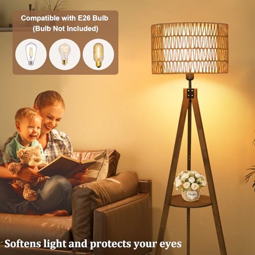 Boho Tripod Floor Lamps for Living Room